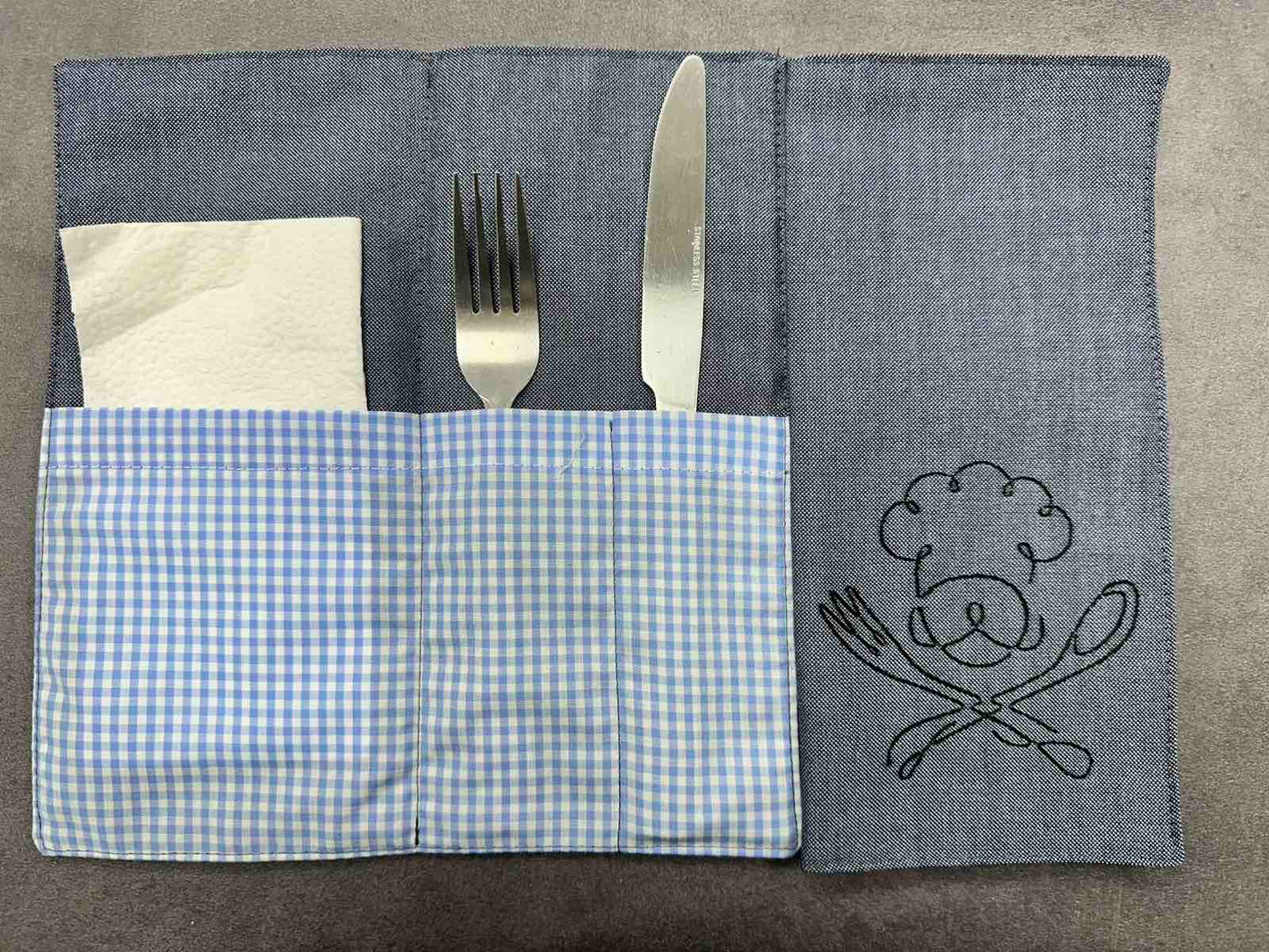 Салфетници за прибори с бродерия – Шеф готвач