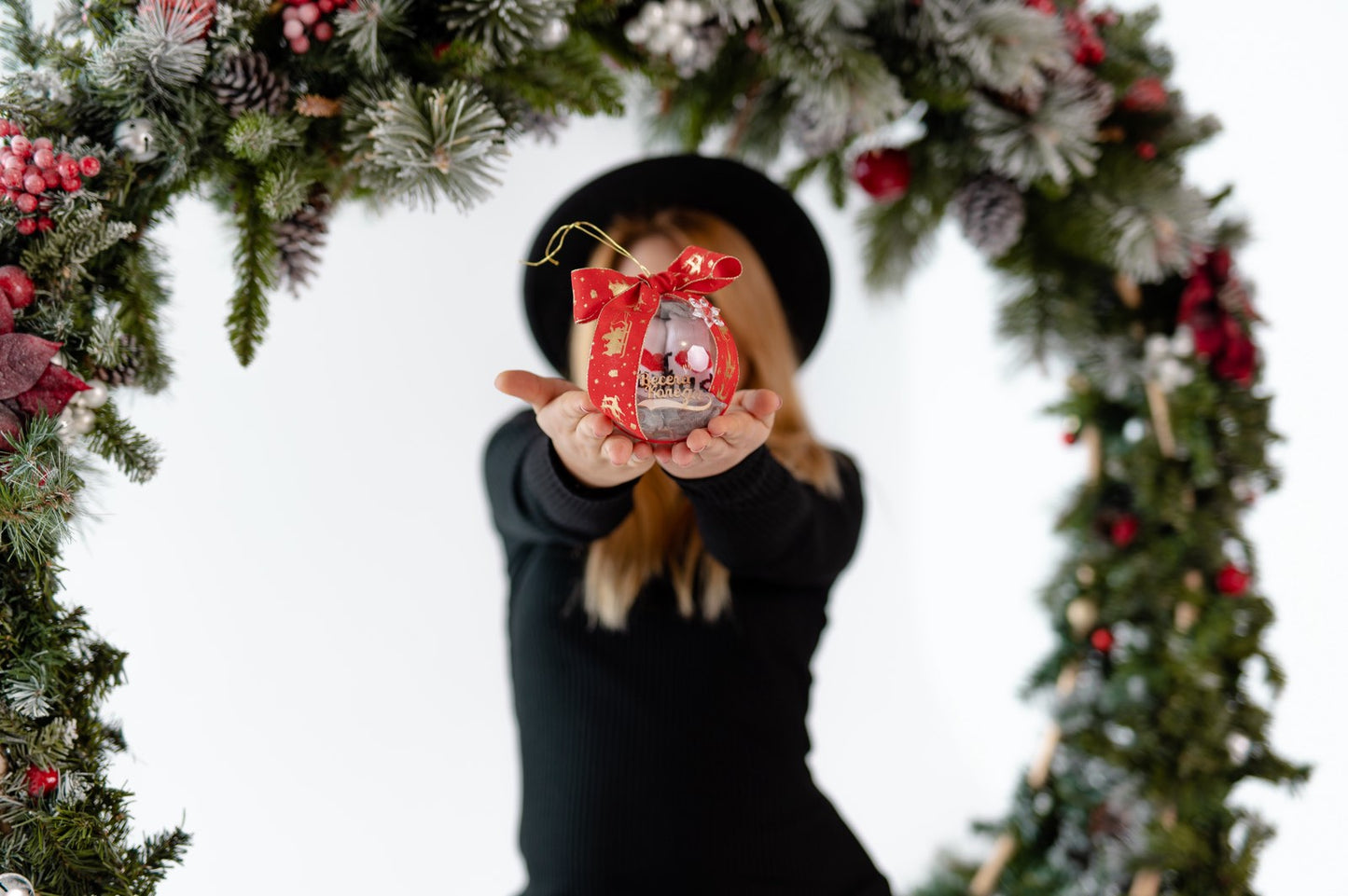 Коледна топка със снимка или бебешки чорапки