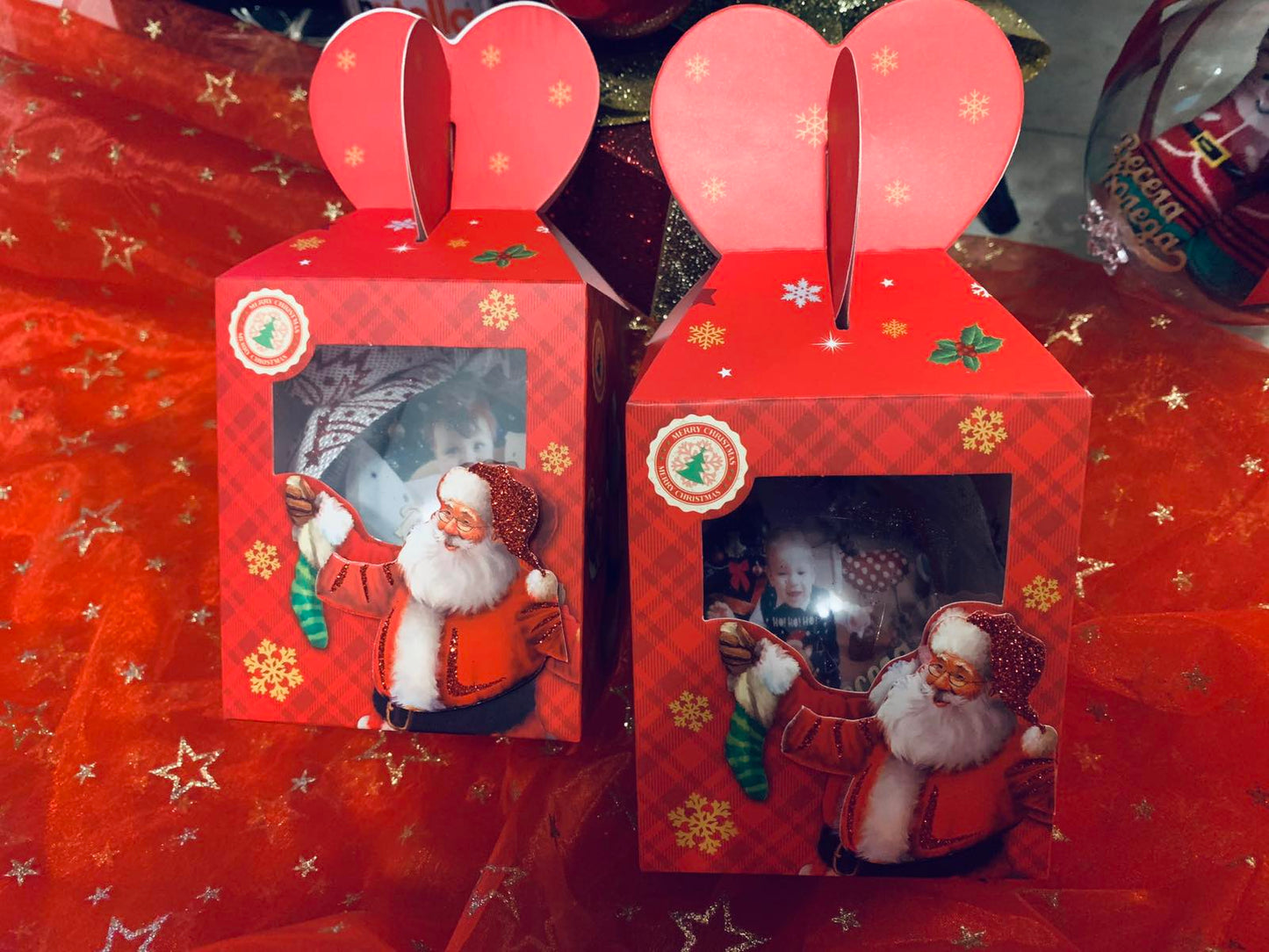 Коледна топка със снимка или бебешки чорапки